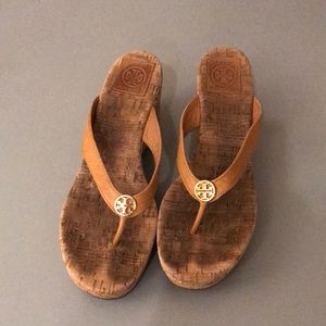 Tory Burch Tan Sandal Wedges size 9.5